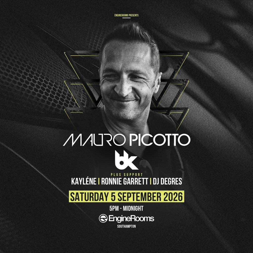 Flyer for EngineRooms Presents: Mauro Picotto + Support