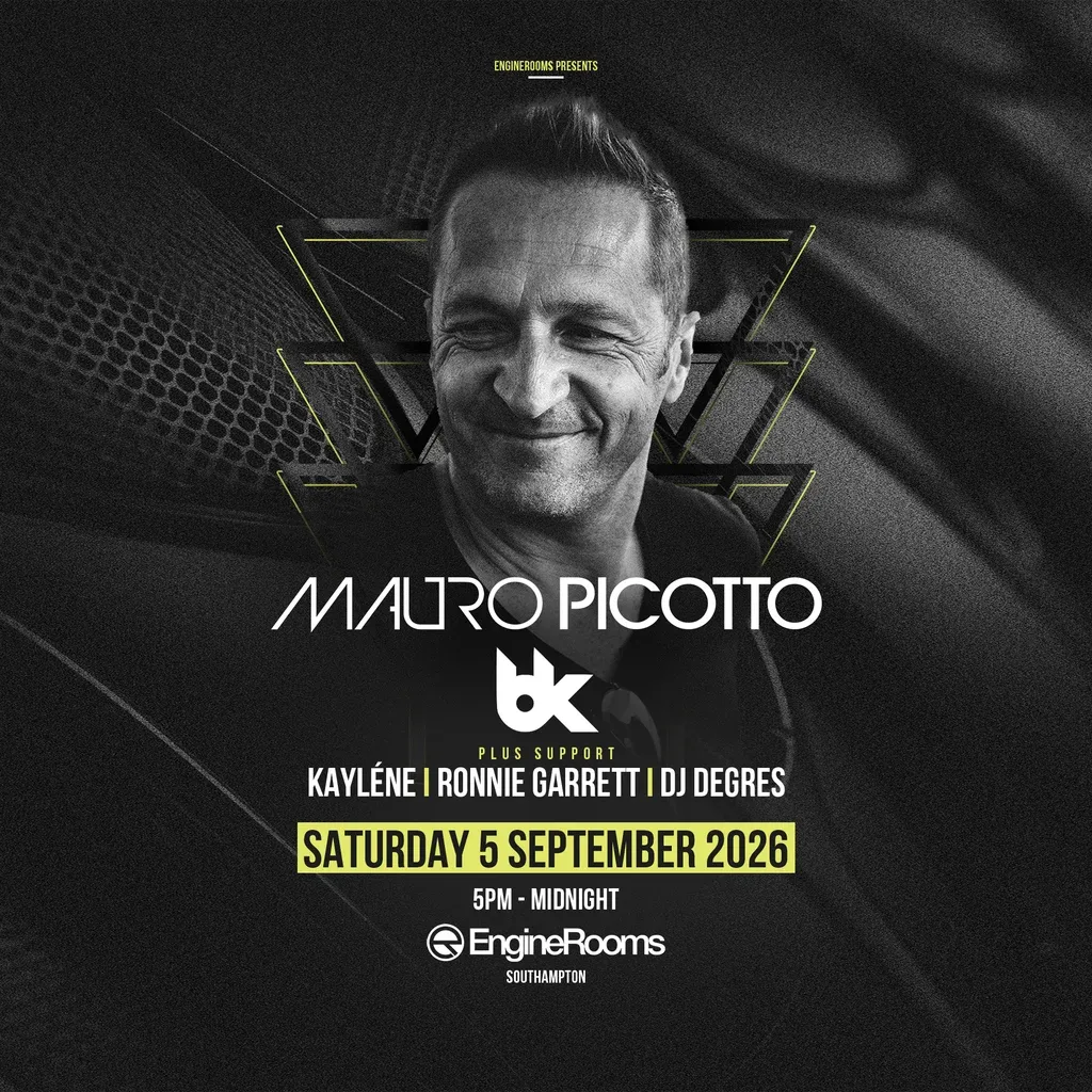 Flyer for EngineRooms Presents: Mauro Picotto + Support