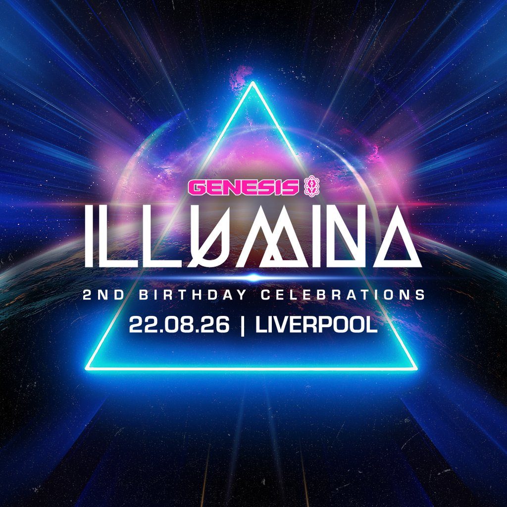 Flyer for Genesis "ILLUMINA"  The Thrillseekers, Indecent Noise, K90 +