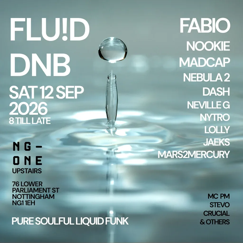 Flyer for FLUID Liquid DNB @ NG-ONE Nottingham