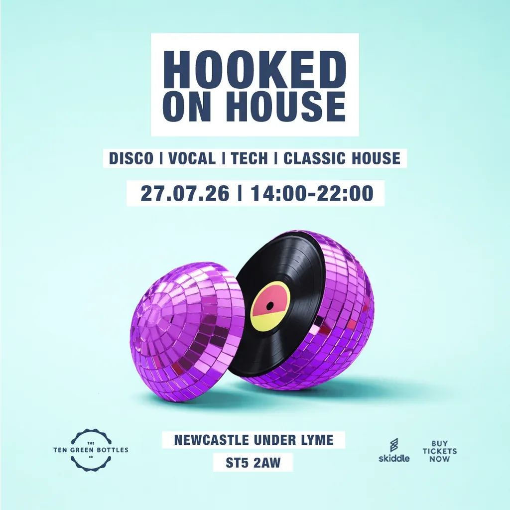Flyer for Hooked on House Summer Closing Party 12.09.26