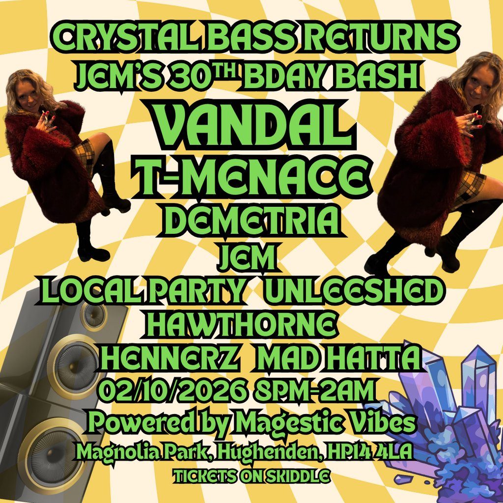 Flyer for Crystal Bass Returns: JEM'S 30TH BIRTHDAY BASH