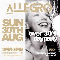 Flyer for Allegro Over 30's Day Party 2.0