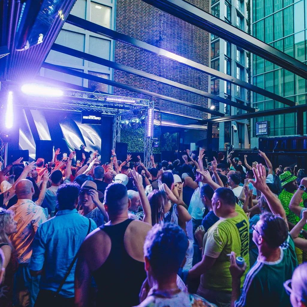 Flyer for Trance Sanctuary Outdoor Party, The Courtyard Ministry of Sound