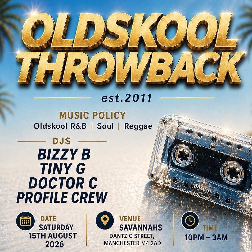 Flyer for Oldskool Throwback