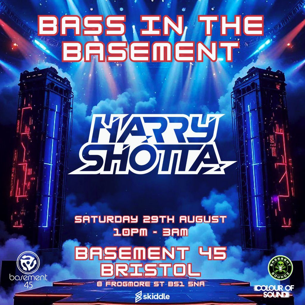 Flyer for Bass in the basement -HARRY SHOTTA