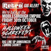 Flyer for RETRO back at the MIDDLESBROUGH EMPIRE for a HALLOWEEN special