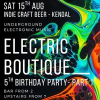 Flyer for Electric Boutique 5th Birthday Party