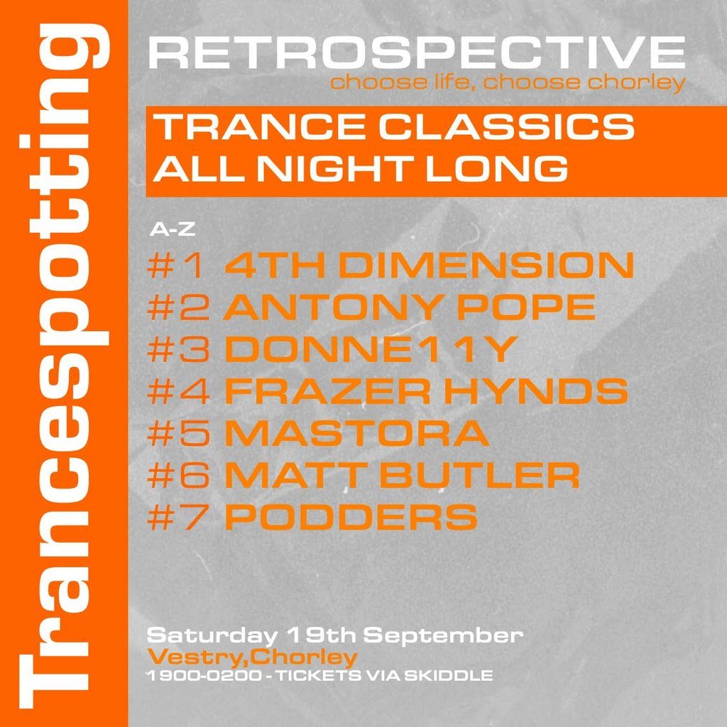 Flyer for Retrospective pres. Trancespotting