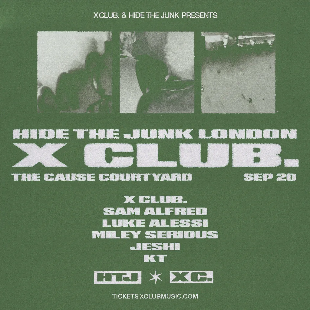 Flyer for X CLUB. present HIDE THE JUNK