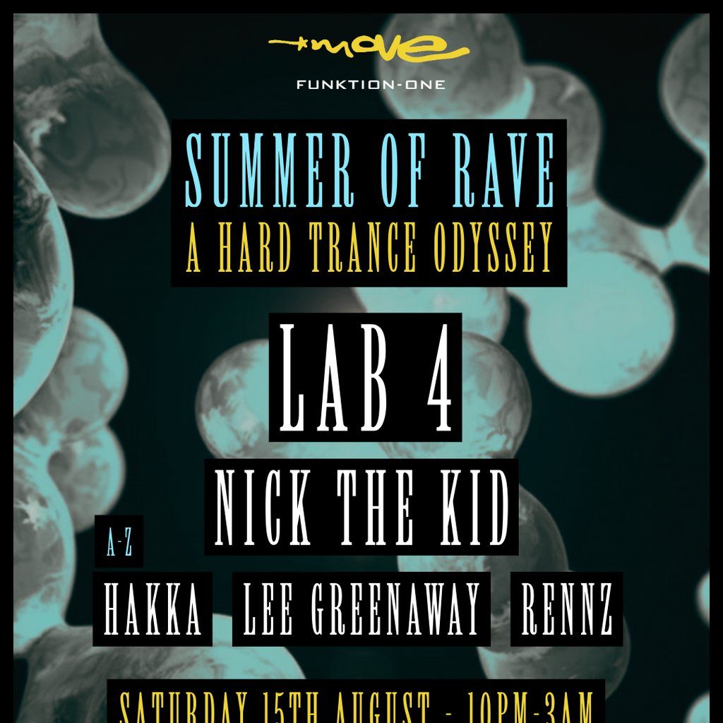 Flyer for Summer of Rave | LAB 4, NICK THE KID + more | 15.08.26 | Exeter