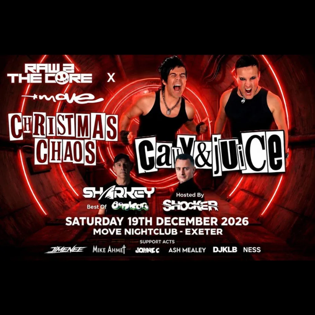 Flyer for R2TC x Move - Cally & Juice - Sharkey - Shocker - 19.12.26