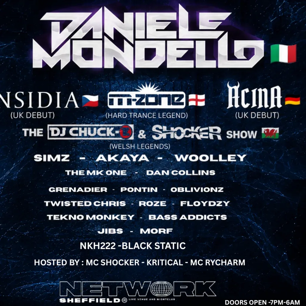Flyer for NORTHBASS x TIK-TECH FT DANIELE MONDELLO, ACINA, INSIDIA &MORE