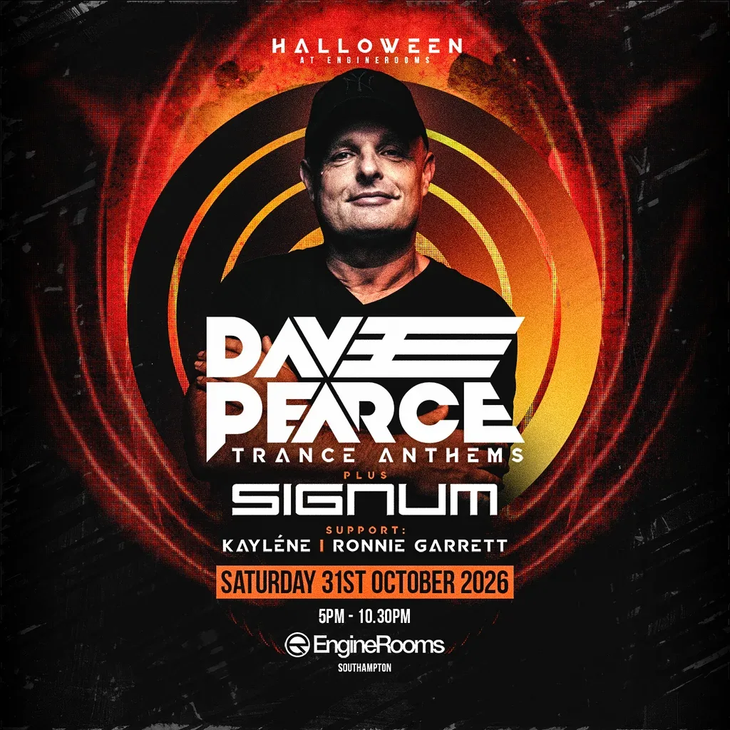 Flyer for Dave Pearce Trance Anthems Halloween with Signum