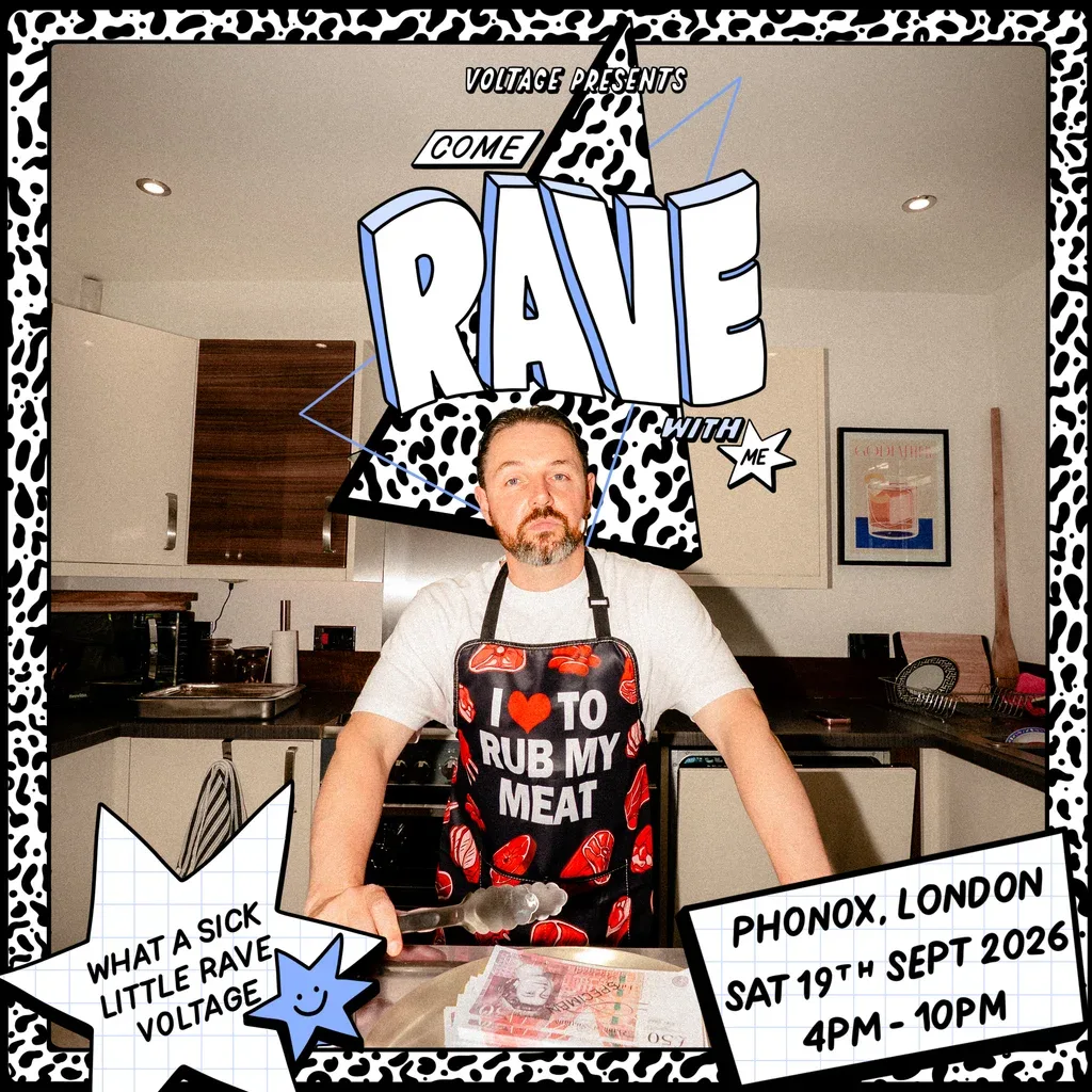 Flyer for Voltage Presents: Come Rave With Me ft. RC1 Soundsystem
