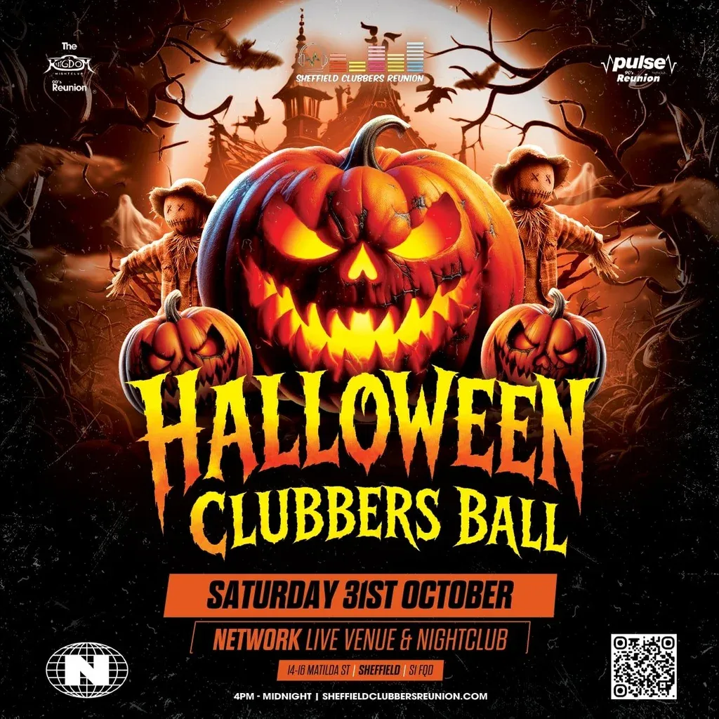 Flyer for Sheffield Clubbers Halloween Ball 26