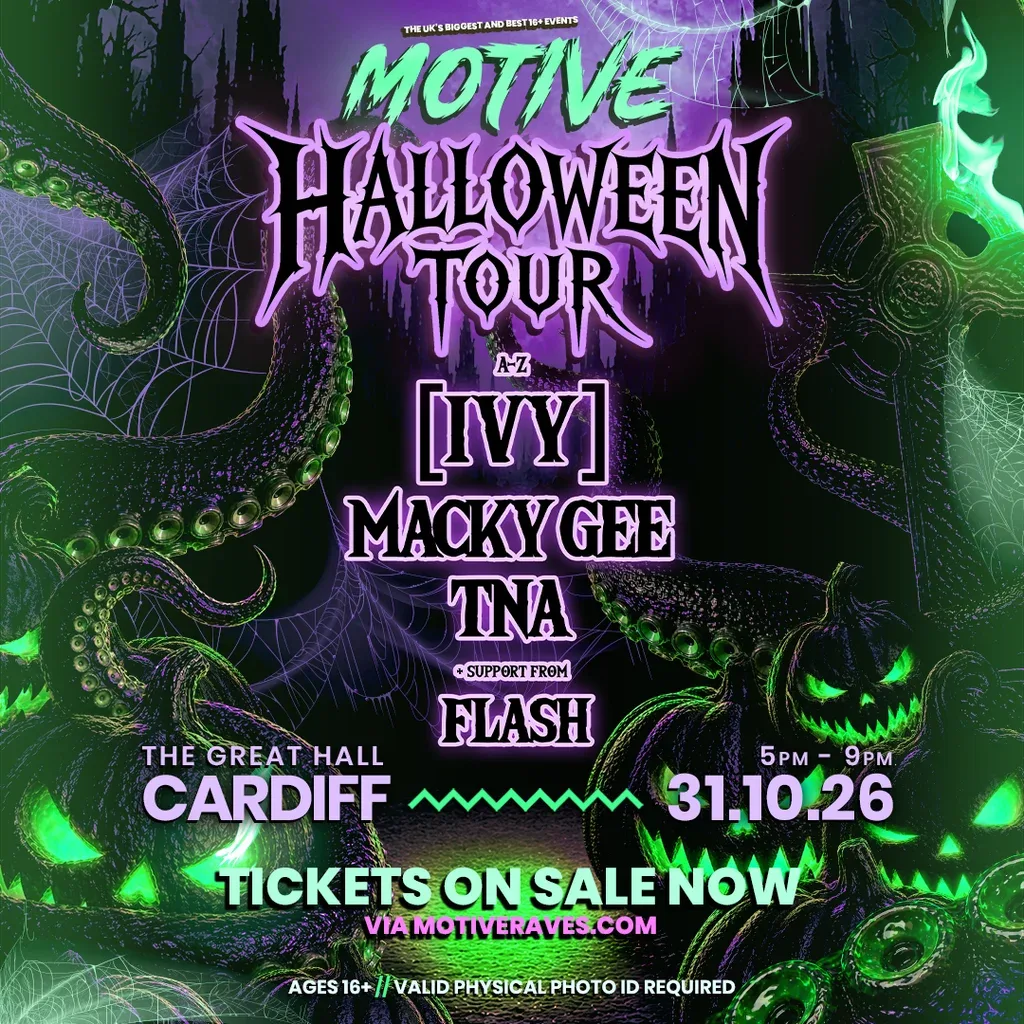 Flyer for Cardiff 16+ Halloween Rave