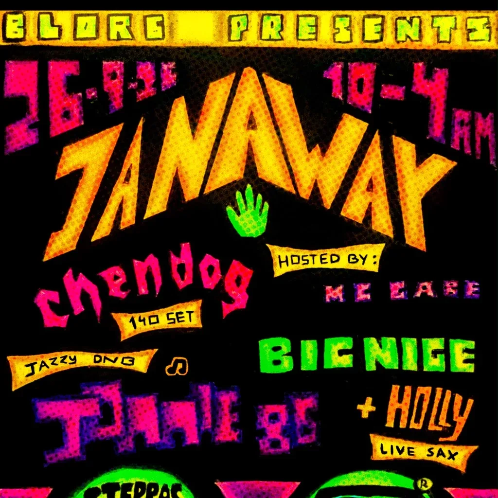 Flyer for BLORG presents : JANAWAY