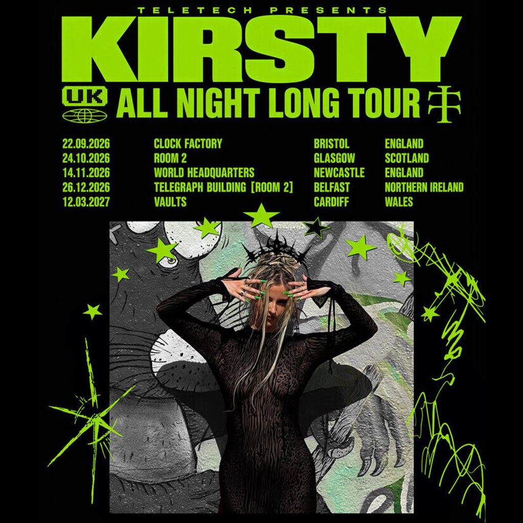 Flyer for Teletech: KIRSTY [All Night Long] - Bristol