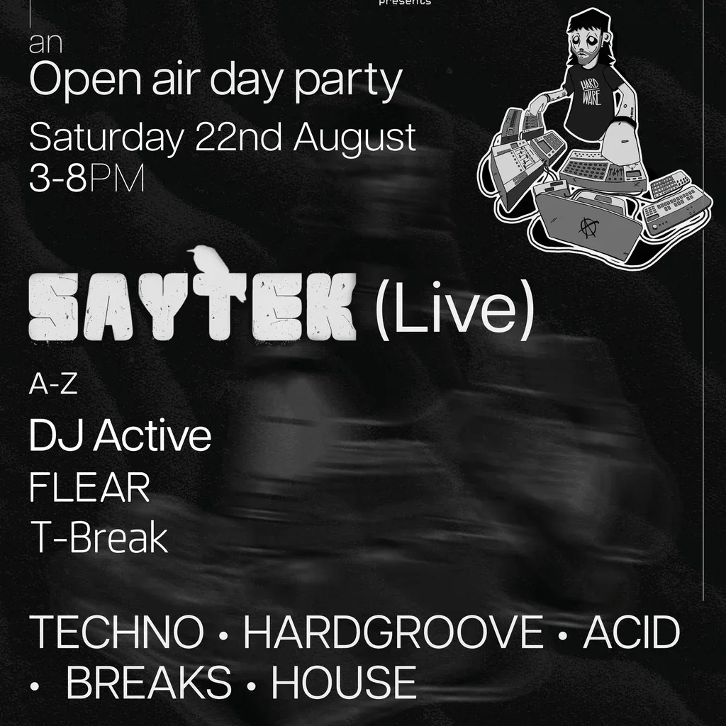 Flyer for 21st Century Acid W/ Saytek (live), DJ Active, Flear, T-Break