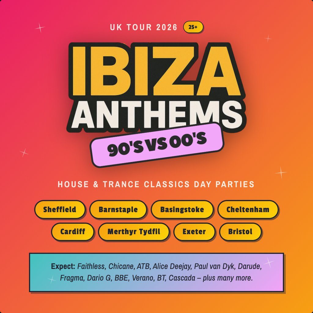 Flyer for Ibiza Anthems - 90's vs 00's - Cardiff