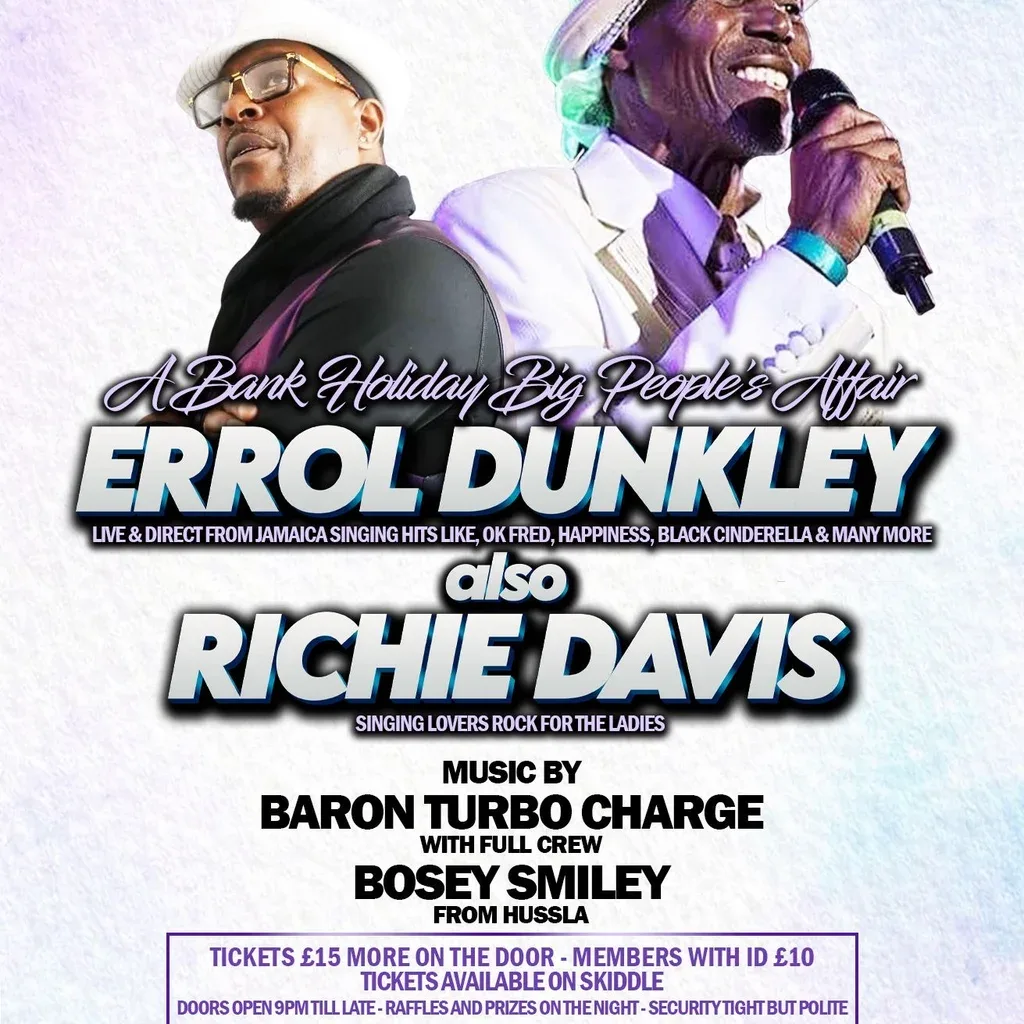 Flyer for Errol Dunkley and Richie Davies , Big people's affair
