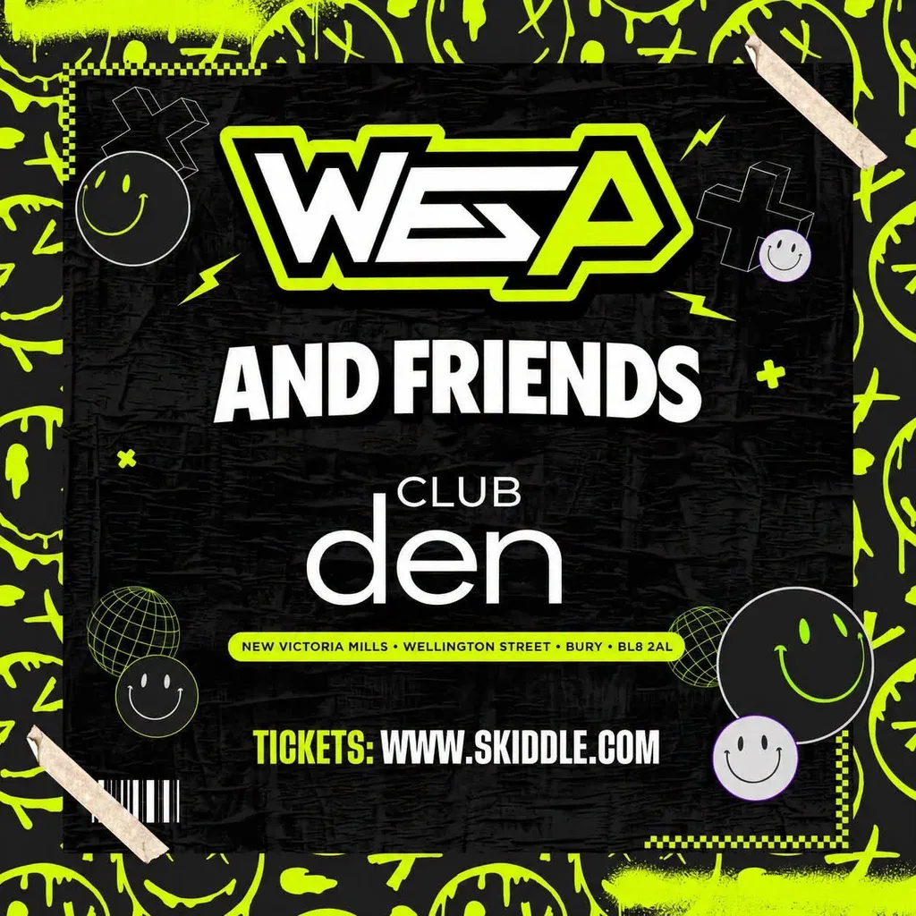 Flyer for Wes P & Friends At The Den Warehouse, Bury