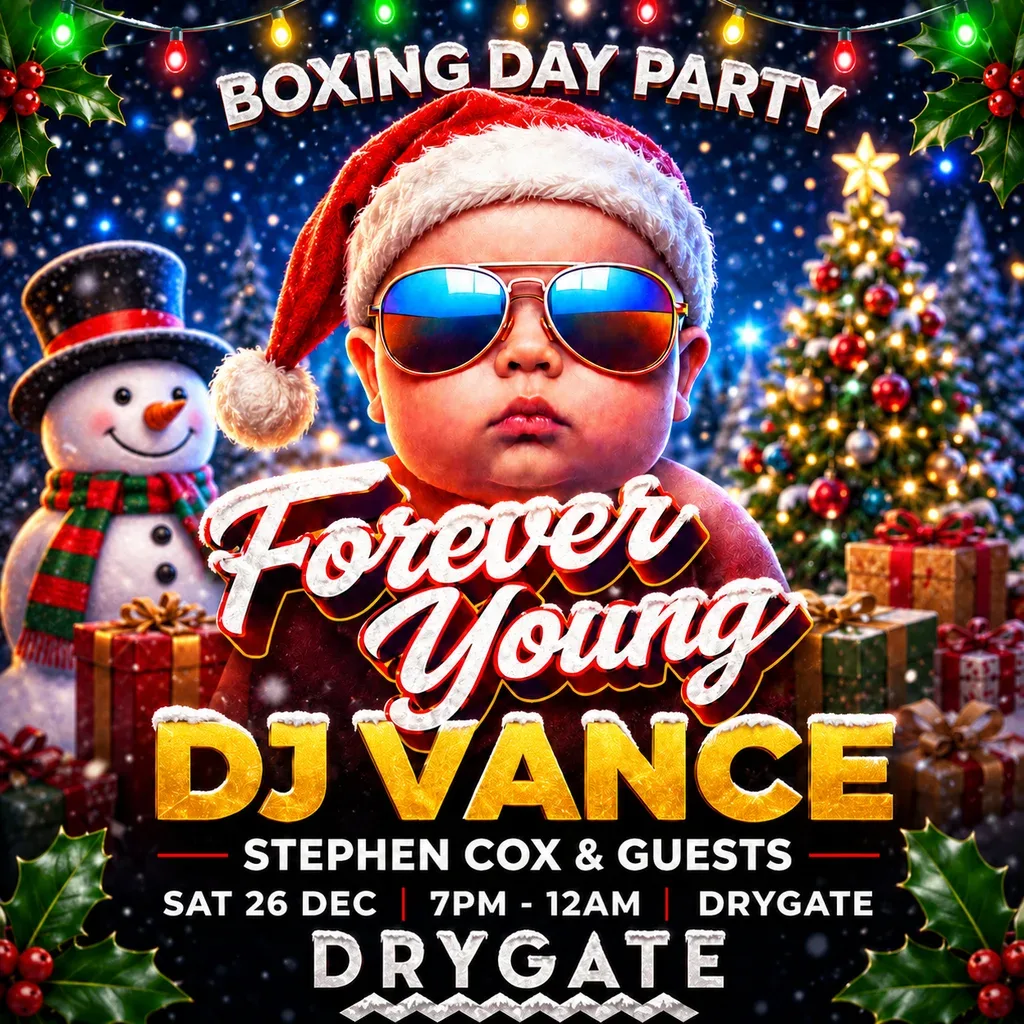 Flyer for Forever Young - Boxing Day Party