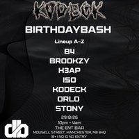 Flyer for Distorted Bass - Kodeck Birthday Bash