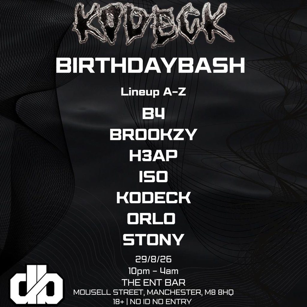 Flyer for Distorted Bass - Kodeck Birthday Bash