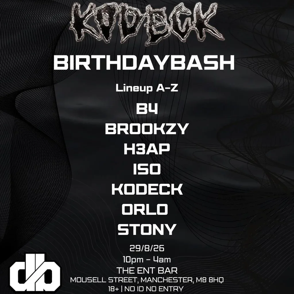 Flyer for Distorted Bass - Kodeck Birthday Bash