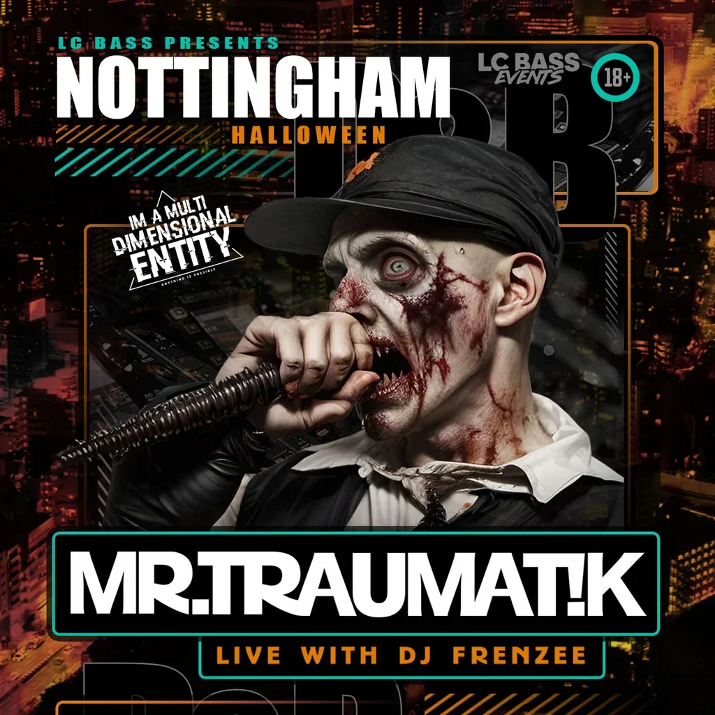 Flyer for Mr Traumatik HALLOWEEN PARTY ft ELRO