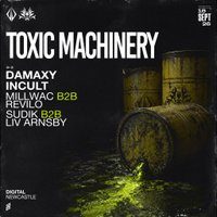 Flyer for Dvoid x Khaotic Present: Toxic Machinery, Incult, Damaxy & More