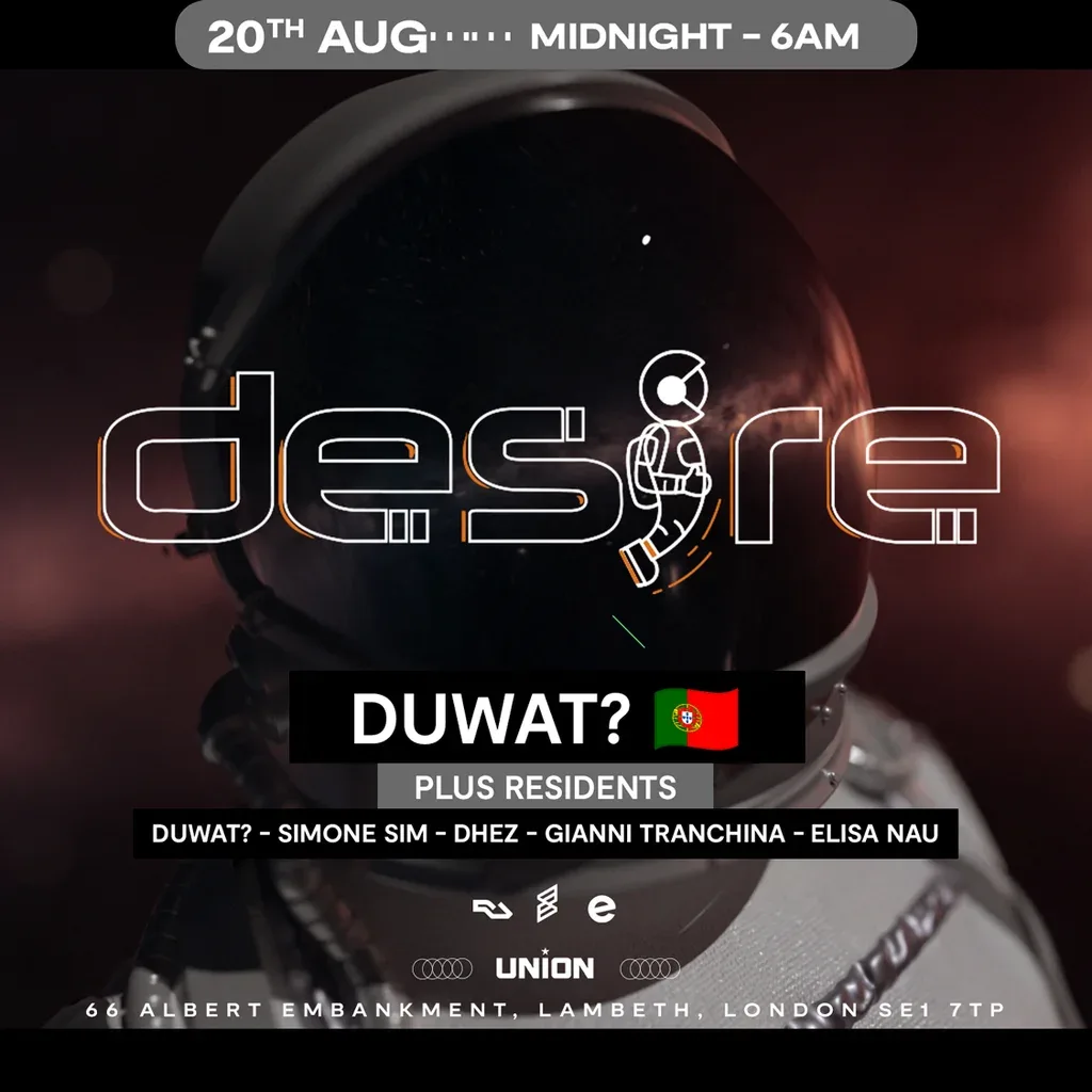 Flyer for DESIRE - Weekly Thursday After Party - DUWAT