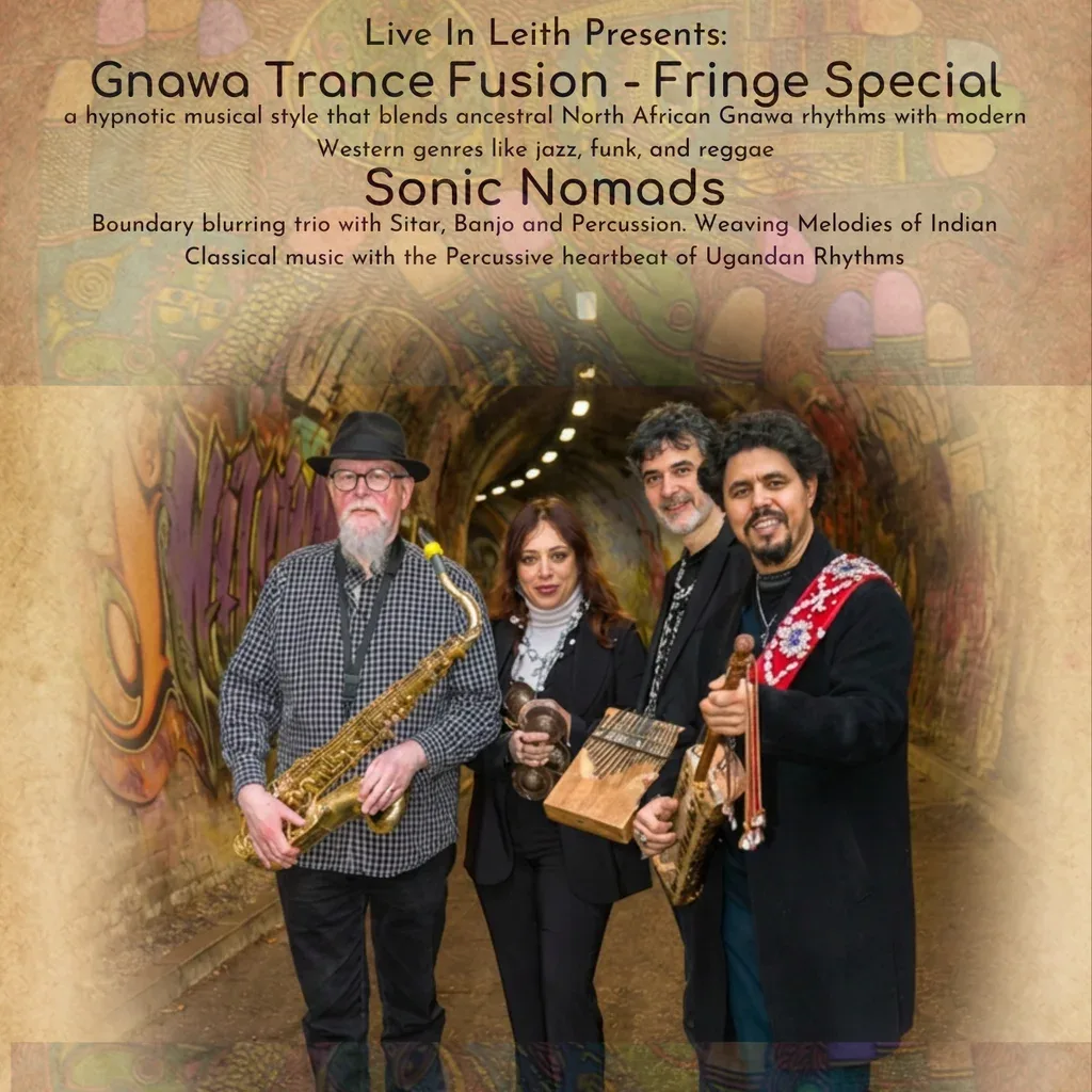 Flyer for Gnawa Trance Fusion & Sonic Nomads