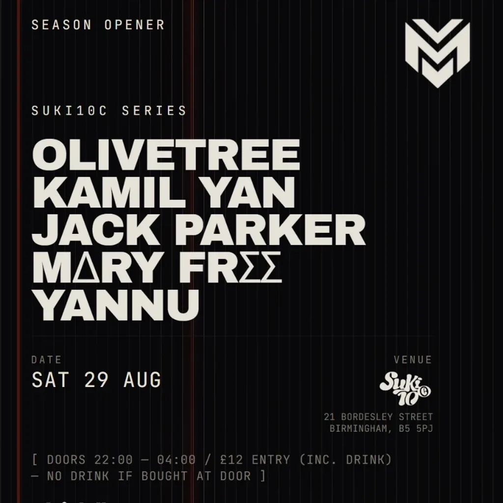 Flyer for Musevents presents: Season OPENER /Suki10c Series - 29 August