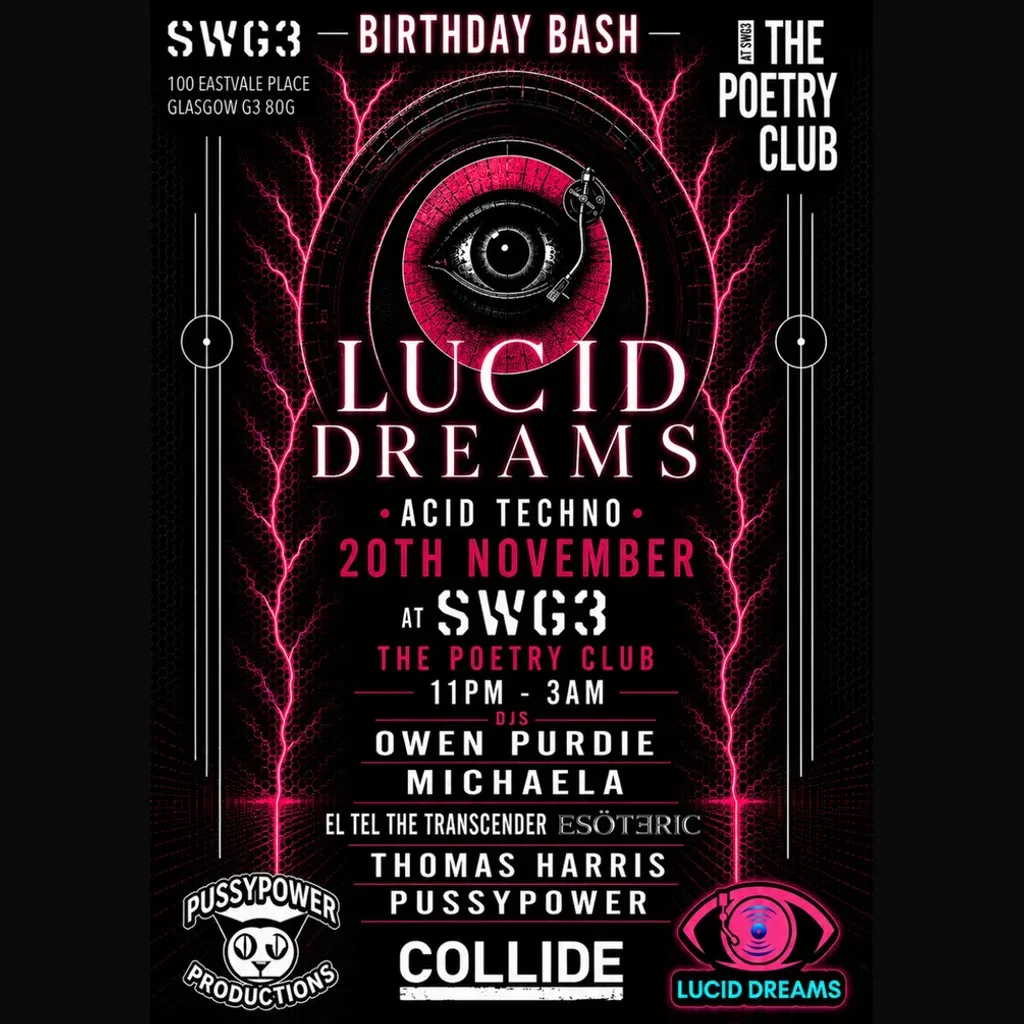 Flyer for Lucid Dreams - Acid Techno