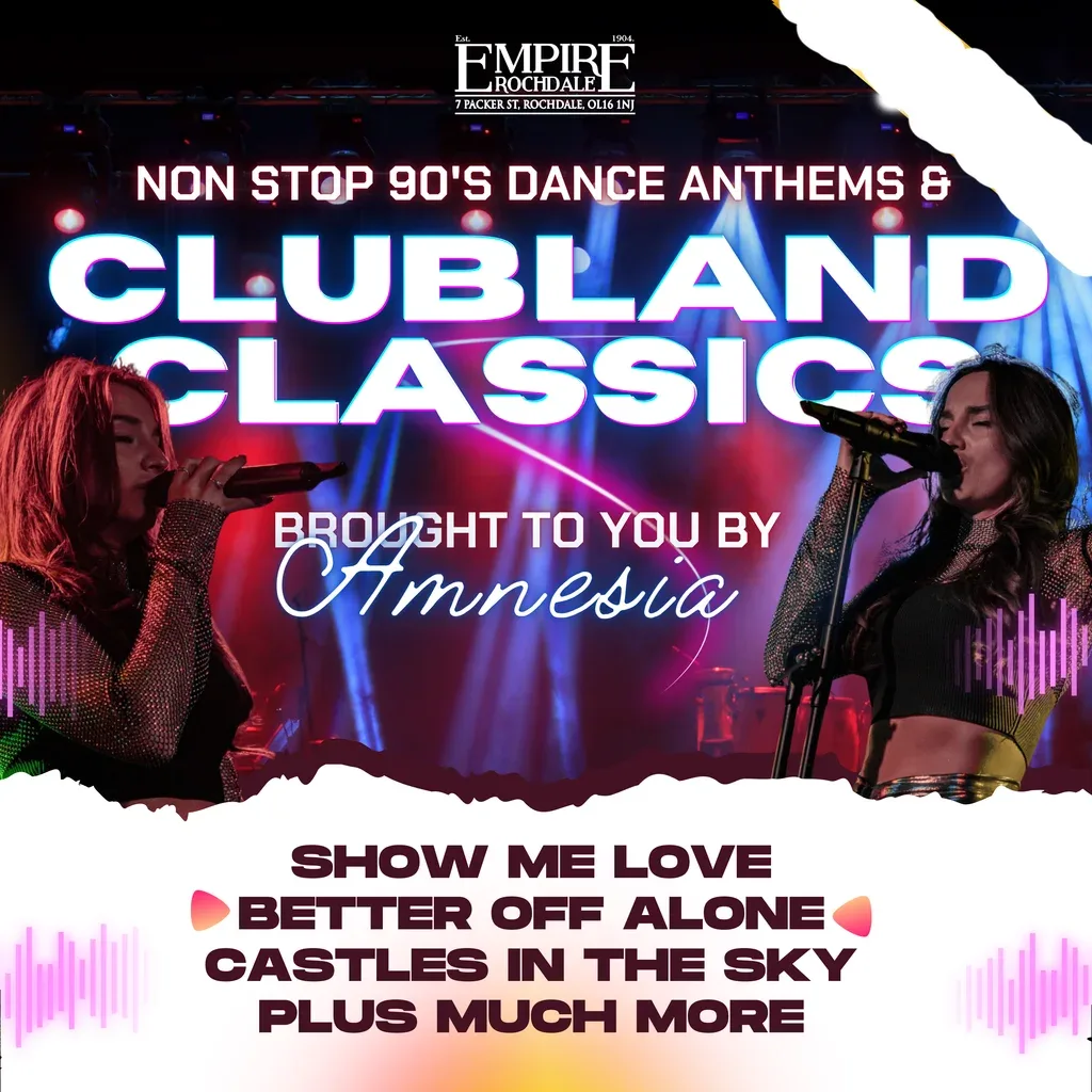Flyer for Amnesia - Live at Empire Rochdale