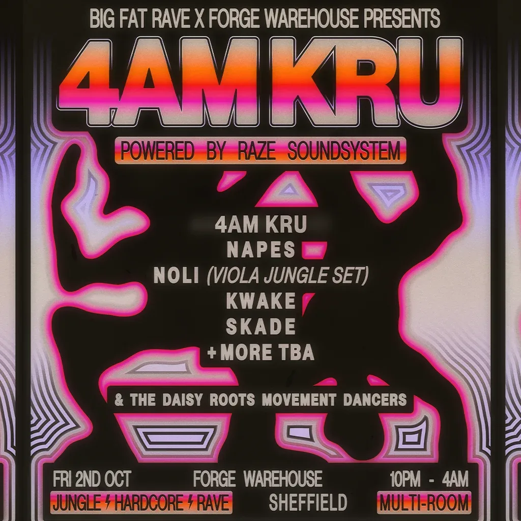 Flyer for Big Fat Rave: 4AM KRU & More / Powered By Raze Sound System