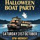 Flyer for Charley Says Halloween Boat Party