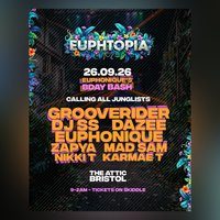 Flyer for EUPHTOPIA - Euphonique Bday Bash w/ Grooverider, DJ SS + MORE