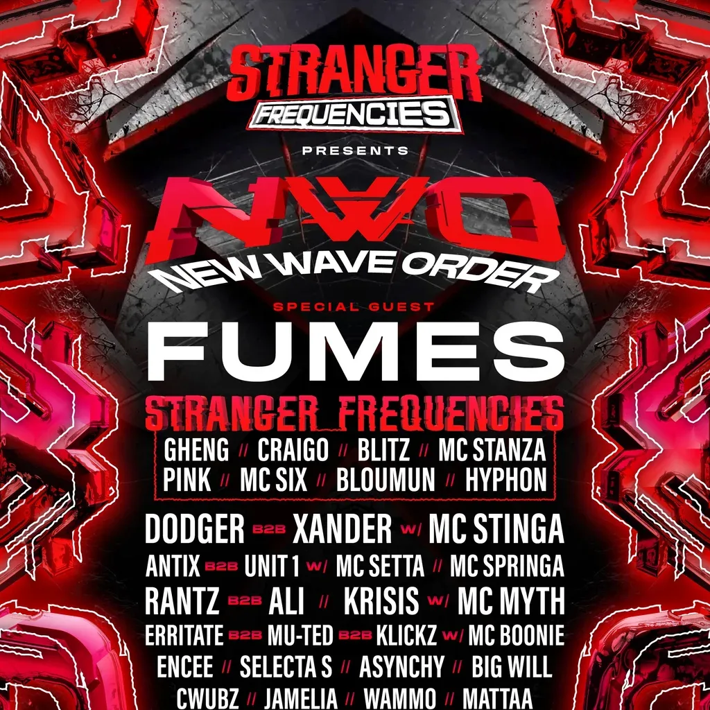Flyer for Stranger Frequencies Presents: New.Wave.Order