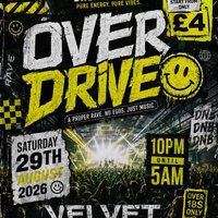 Flyer for OvEr Drive D&B 29.08.26