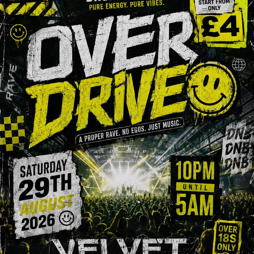 Flyer for OvEr Drive D&B 29.08.26