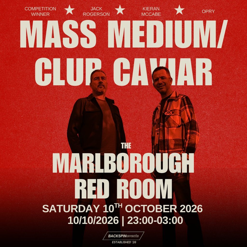 Flyer for Backspin Events Present: Mass Medium/Club Caviar