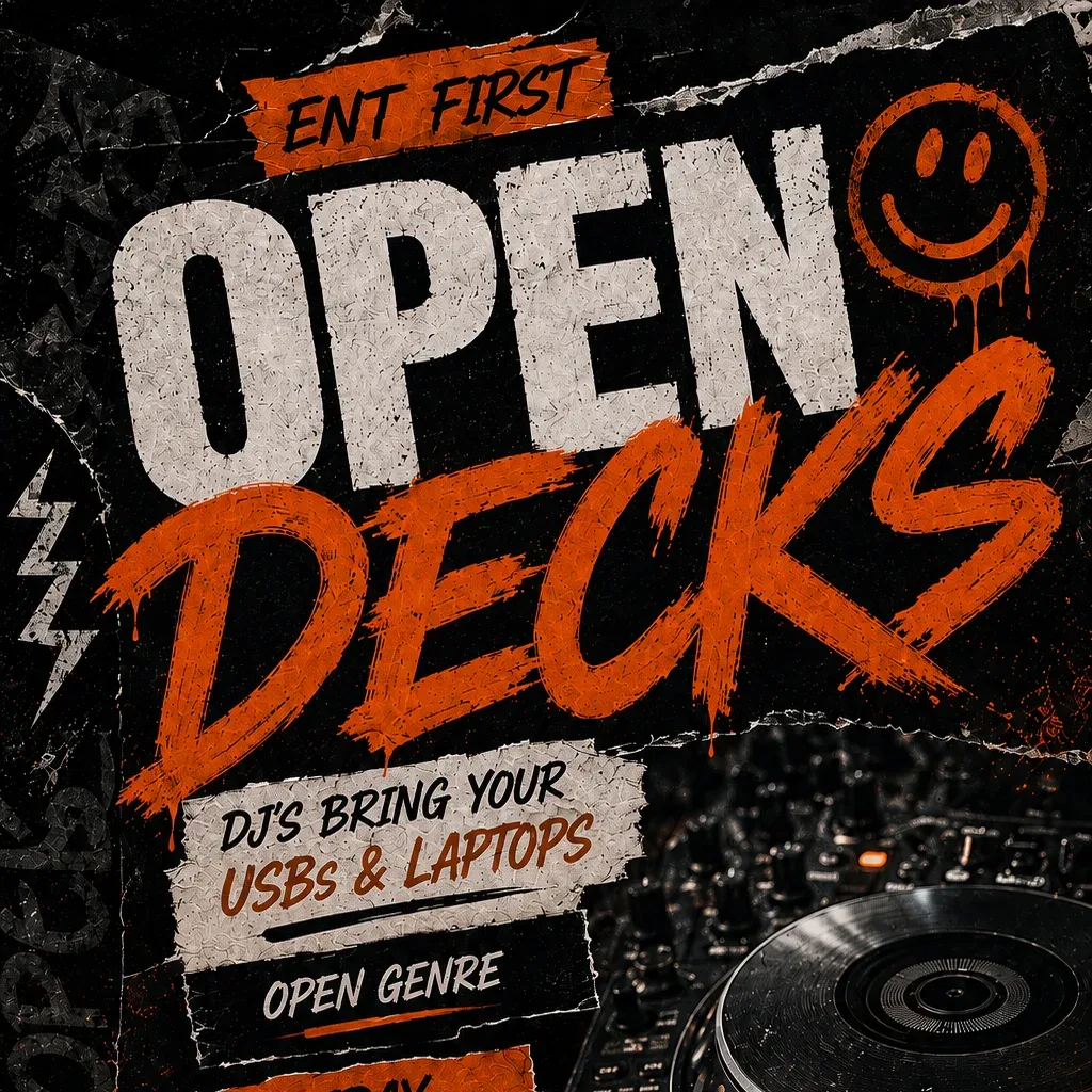 Flyer for Open Decks