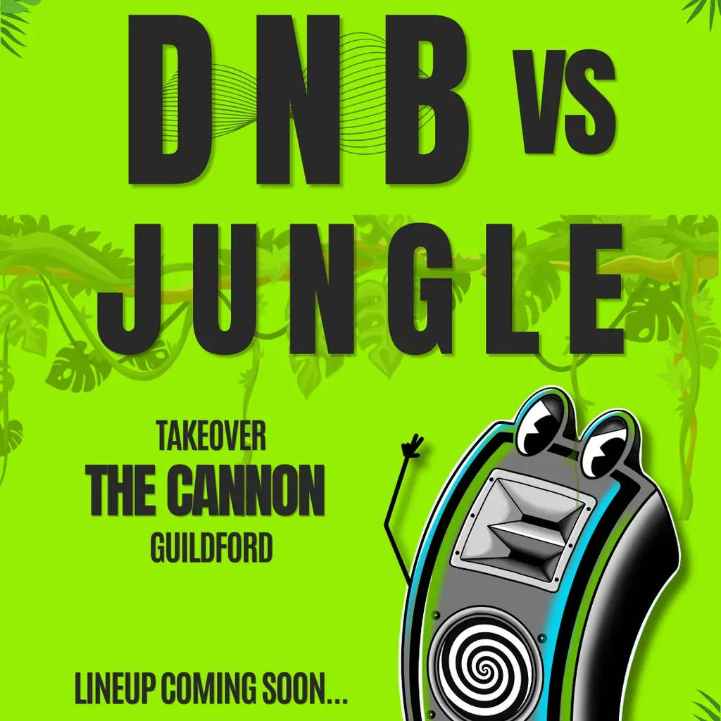 Flyer for DNB VS Jungle Wobble Raves