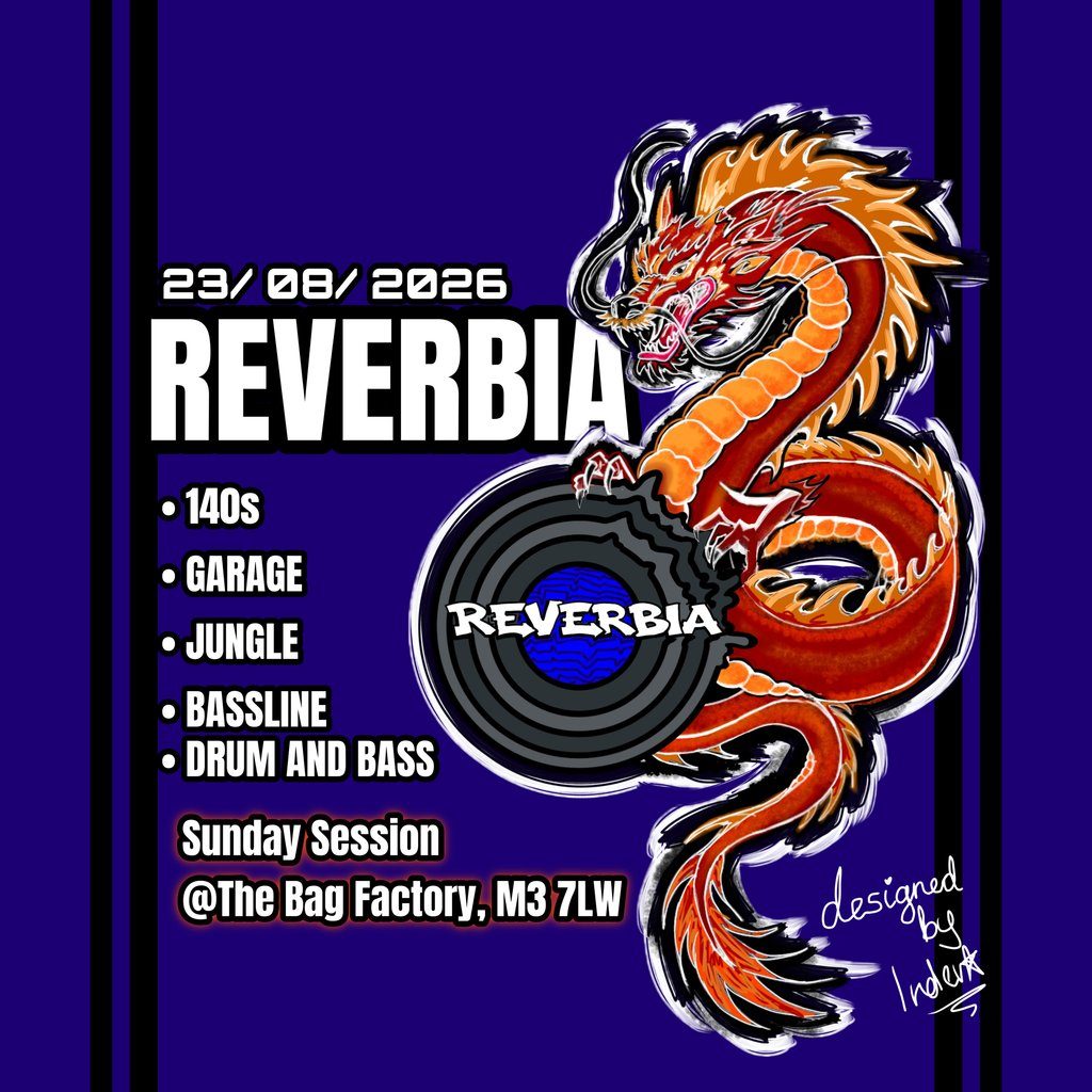 Flyer for Reverbia Sunday Sesh and Social @TheBagFactory