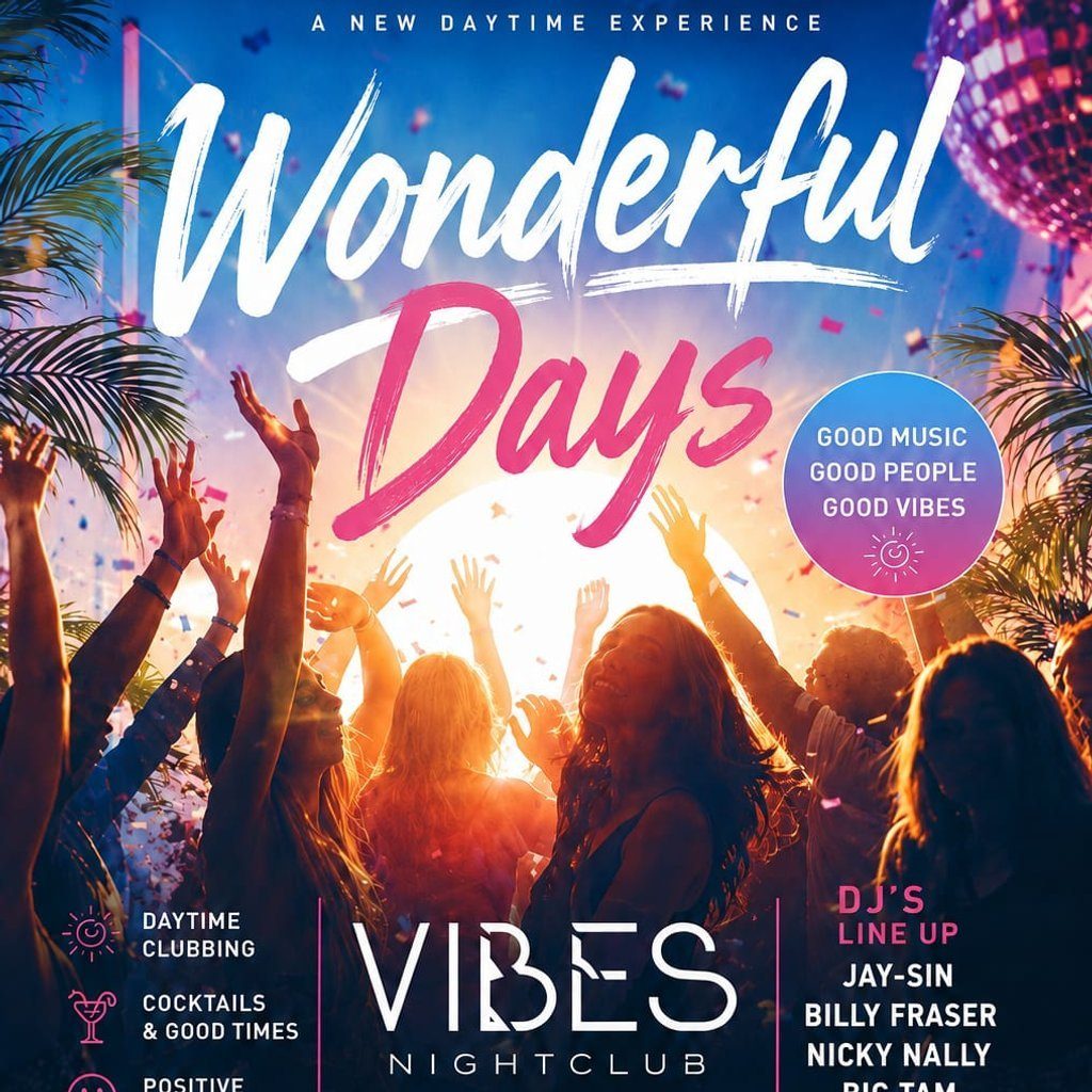 Flyer for Free Day Rave Wonderful Days