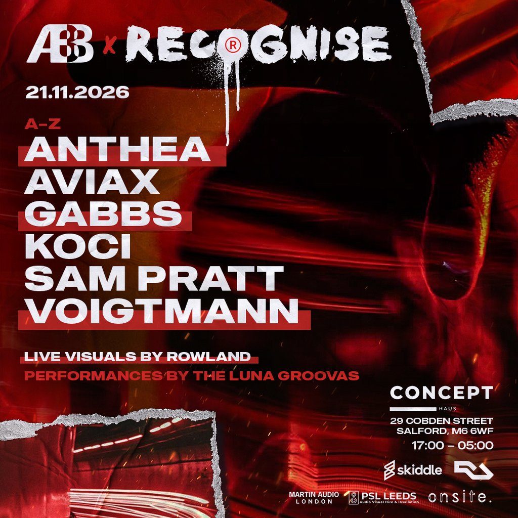 Flyer for ABB X RECOGNISE at Concept Haus